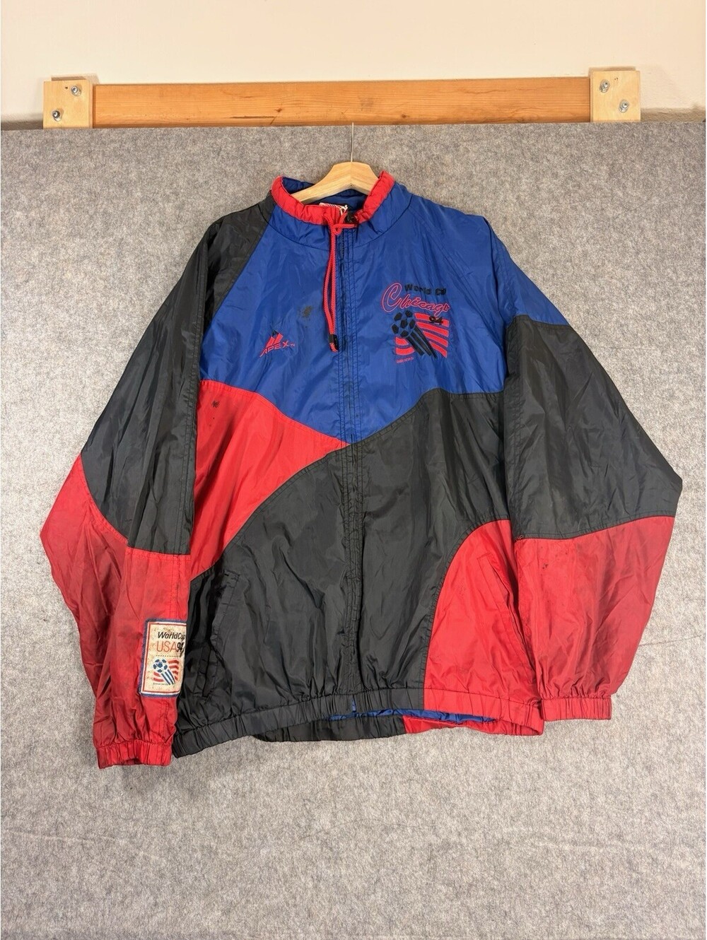 Vintage 90s Apex One USA World Cup Jacket Sized XL Rare